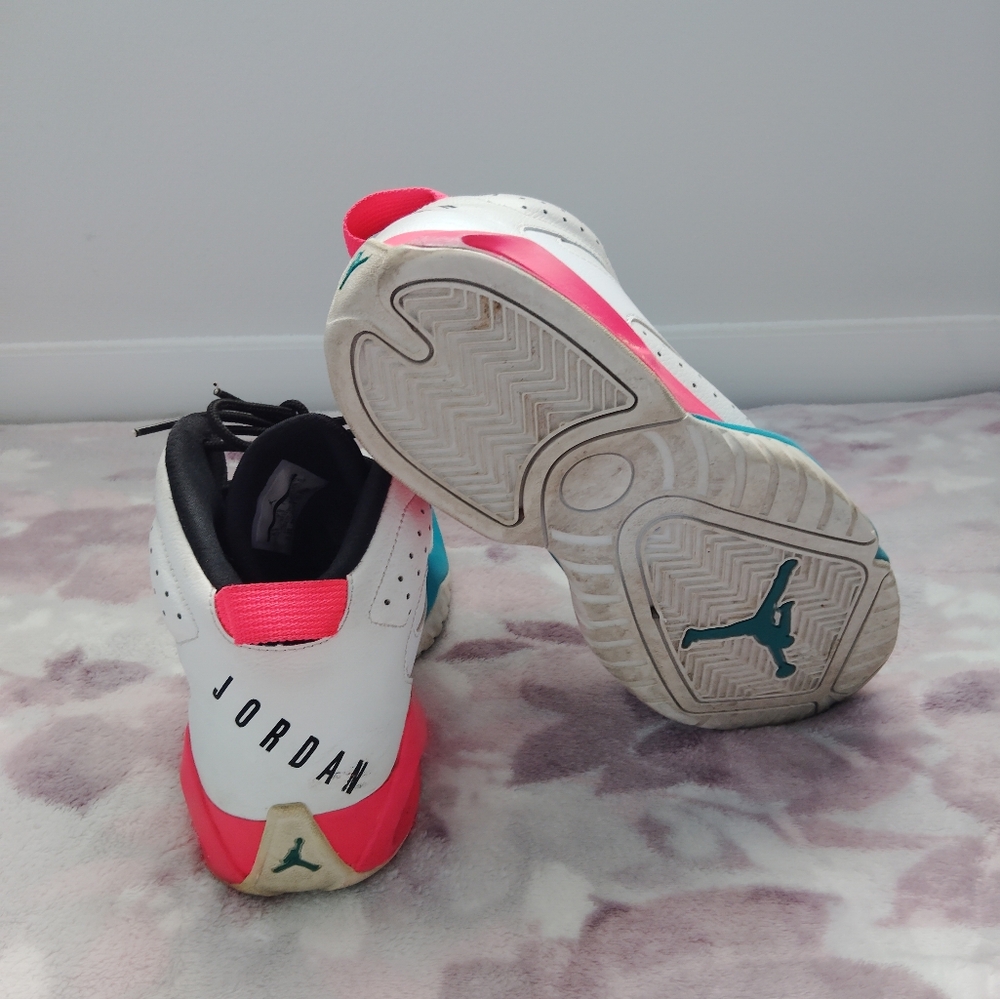 Nike Jordan Lift Off Sneakers in White with Pink and Blue Accents - Picture 5 of 7